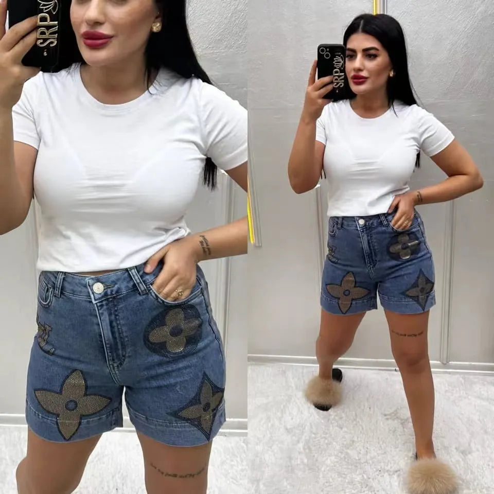 LV JEAN SHORTS