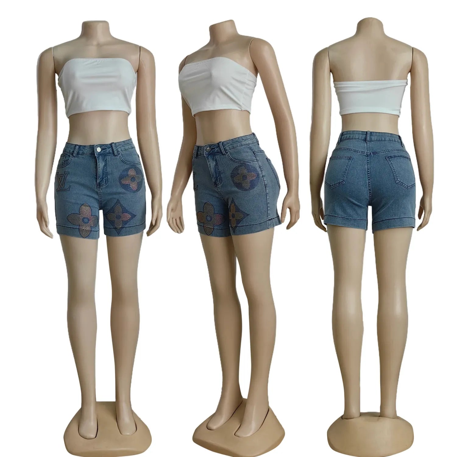 LV JEAN SHORTS