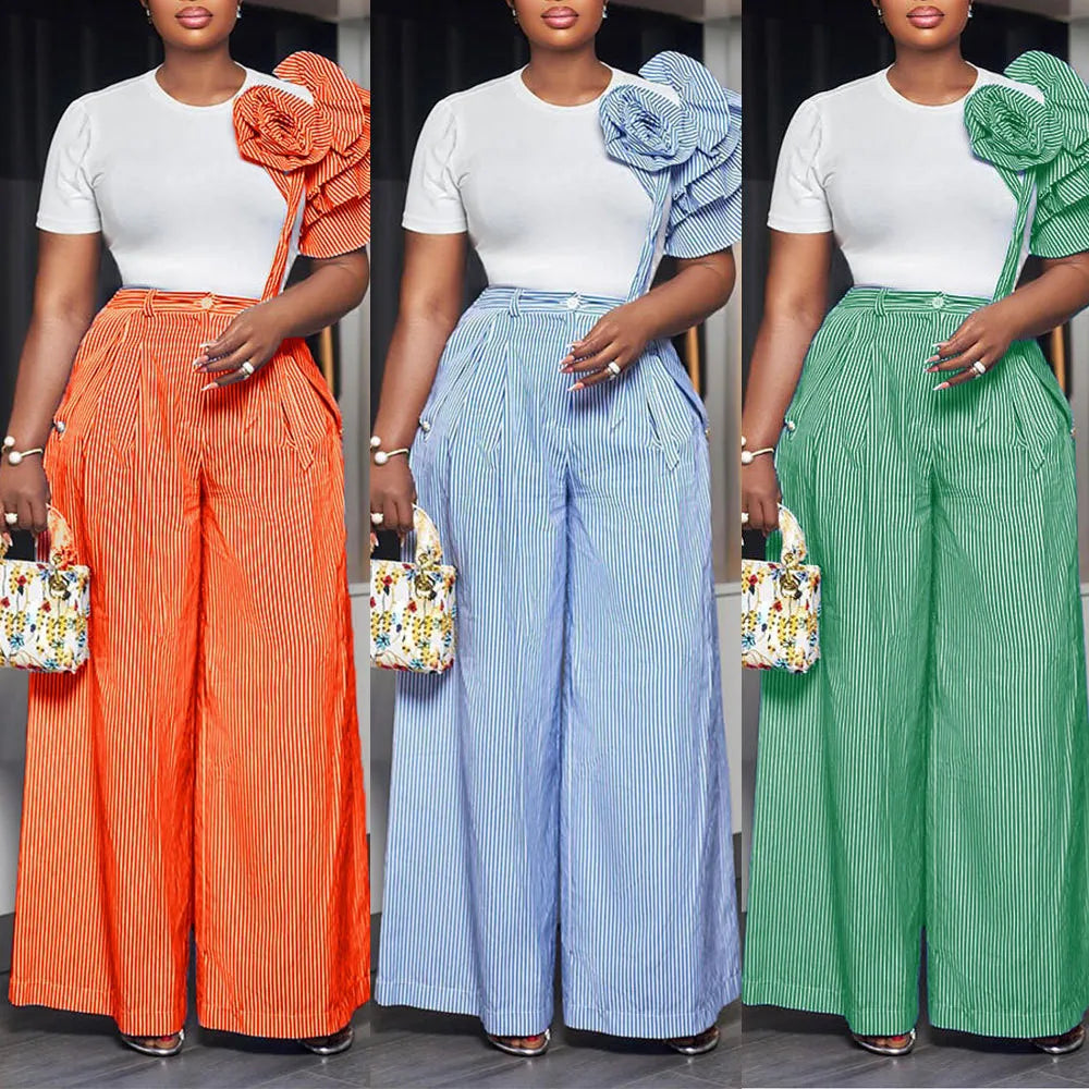 STRIPE TWO PIECE PANTS SETS